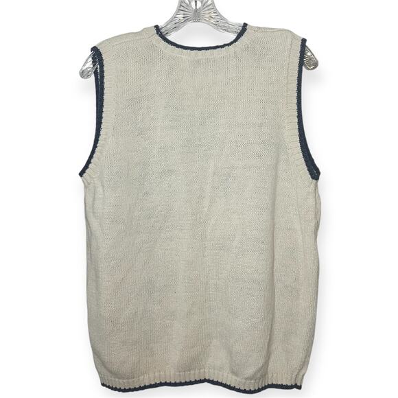 White Stag Collection Nautical Knit Sweater Vest Island Sailboat Coastal Theme L - Picture 5 of 7